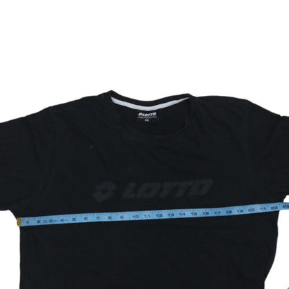 Lotto Men's Black XXL Crew Neck Cotton Graphic T-Shirt