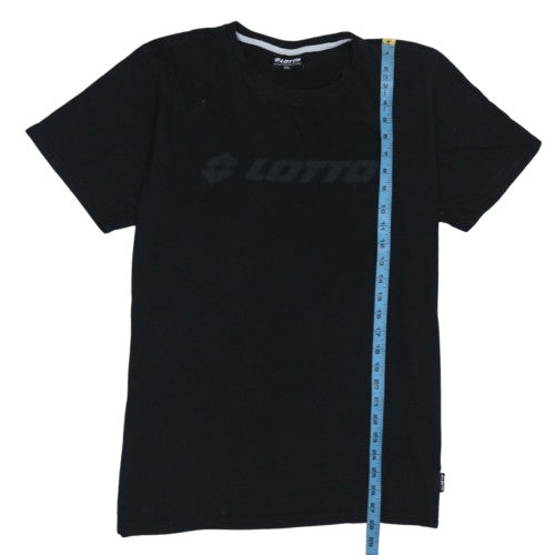 Lotto Men's Black XXL Crew Neck Cotton Graphic T-Shirt