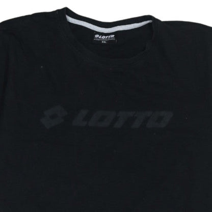 Lotto Men's Black XXL Crew Neck Cotton Graphic T-Shirt