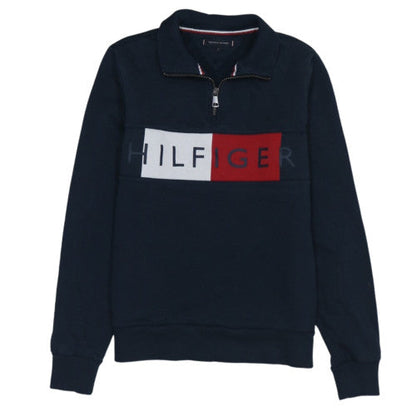 Tommy Hilfiger Men’s Blue 1/2 Zip Logo Jumper Size M