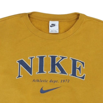 Nike Womens Yellow Crew Neck Pullover Sweatshirt Size M