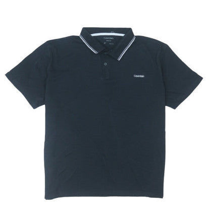 Calvin Klein Men's Black Liquid Touch Polo Shirt XL Cotton