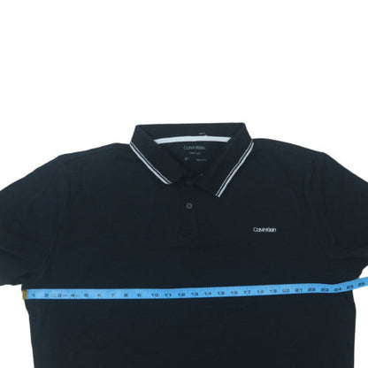 Calvin Klein Men's Black Liquid Touch Polo Shirt XL Cotton