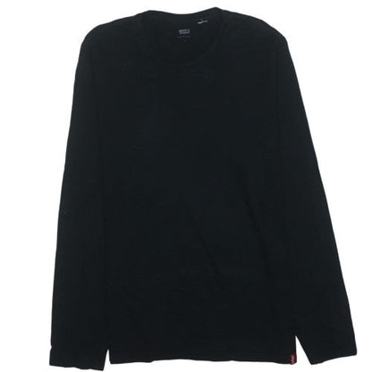 Levi's Men's Black Long Sleeve Crew Neck Cotton T-Shirt Size L