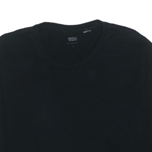 Levi's Men's Black Long Sleeve Crew Neck Cotton T-Shirt Size L