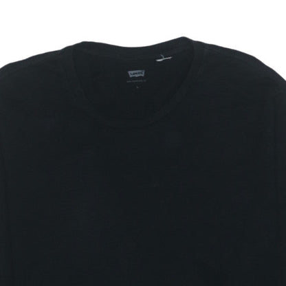 Levi's Men's Black Long Sleeve Crew Neck Cotton T-Shirt Size L