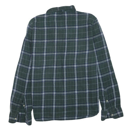 Lee Men's Green Check Flannel Button-Up Shirt Size L Long Sleeve