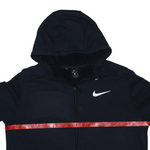 Nike Womens Black Full Zip Dri-Fit Hoodie L Polyester Viscose
