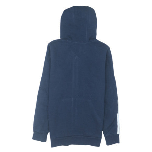 Adidas Boys Navy Blue Full Zip Hoodie Size 11-12 Years Classic 3-Stripes
