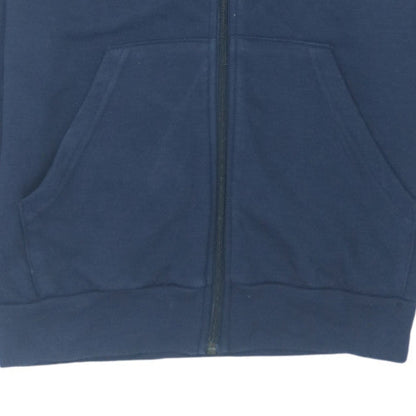 Adidas Boys Navy Blue Full Zip Hoodie Size 11-12 Years Classic 3-Stripes