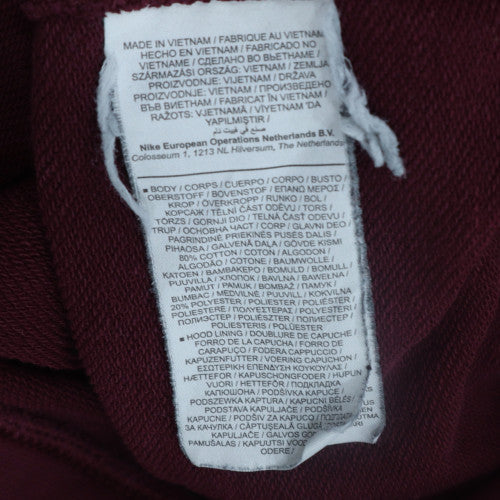 Nike Women's Burgundy Full Zip Hoodie Small Cotton Blend