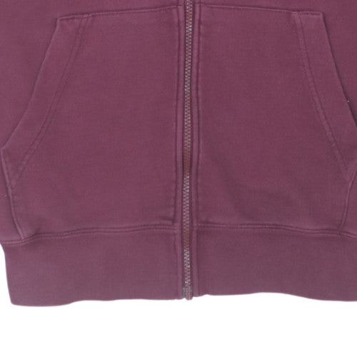 Nike Women's Burgundy Full Zip Hoodie Small Cotton Blend