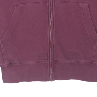 Nike Women's Burgundy Full Zip Hoodie Small Cotton Blend
