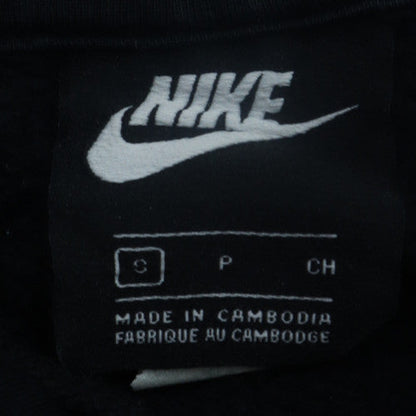 Nike Womens Black Pullover Hoodie Small Cotton Blend Logo Casual