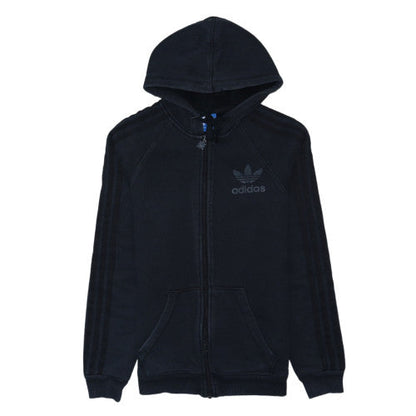 Adidas Women's Black XS Full Zip Hoodie with Logo Detail