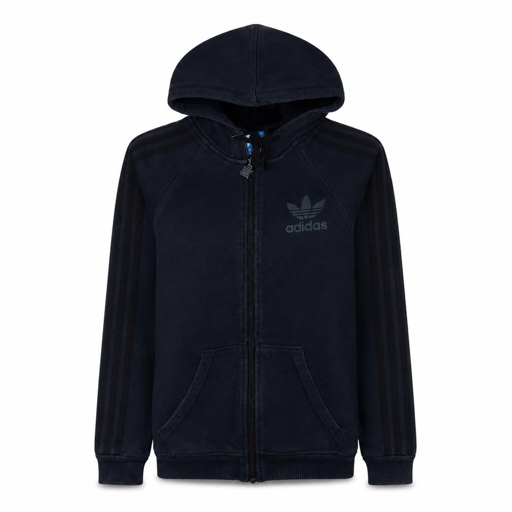 Front view of Adidas Women's Black XS Full Zip Hoodie with Logo Detail