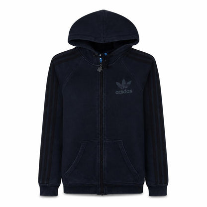 Front view of Adidas Women's Black XS Full Zip Hoodie with Logo Detail
