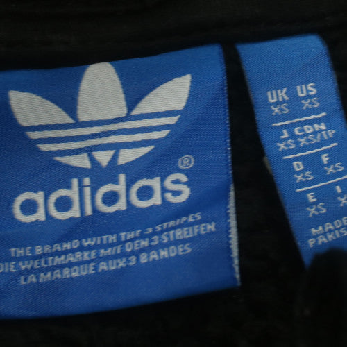 Adidas Women's Black XS Full Zip Hoodie with Logo Detail