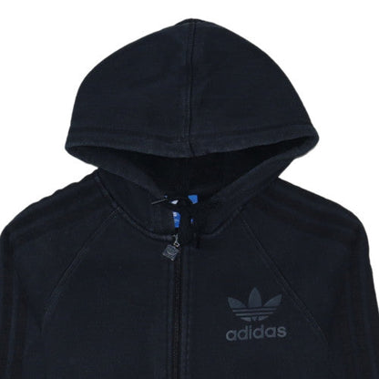 Adidas Women's Black XS Full Zip Hoodie with Logo Detail