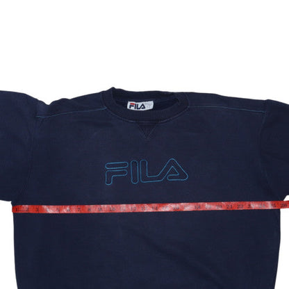 Fila Women’s Navy Blue Pullover Sweatshirt Size L Crew Neck Vintage