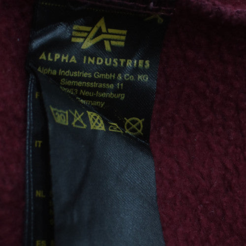 Alpha Industries Women’s Burgundy NASA Sweatshirt Medium Gold Logo