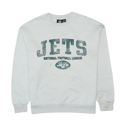 Primark Women White New York Jets Crew Neck Sweatshirt Size S
