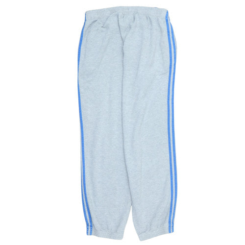 Adidas Men's Grey Regular Fit Sweatpants with Blue Stripes Size L