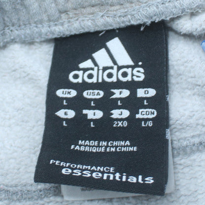 Adidas Men's Grey Regular Fit Sweatpants with Blue Stripes Size L