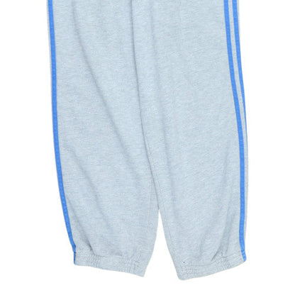 Adidas Men's Grey Regular Fit Sweatpants with Blue Stripes Size L