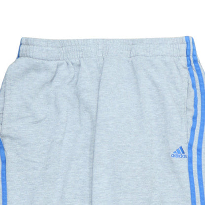 Adidas Men's Grey Regular Fit Sweatpants with Blue Stripes Size L
