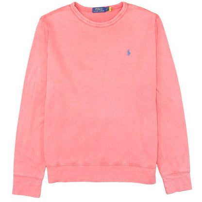 Polo Ralph Lauren Women Pink Cotton Crew Neck Sweatshirt L