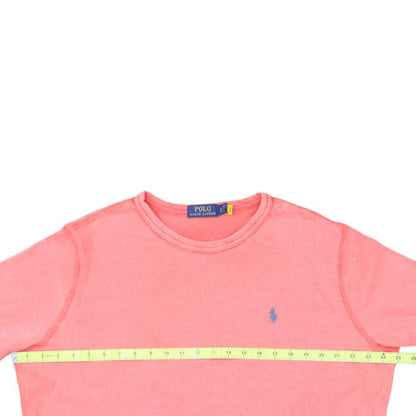 Polo Ralph Lauren Women Pink Cotton Crew Neck Sweatshirt L