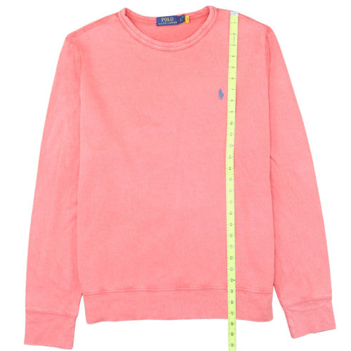 Polo Ralph Lauren Women Pink Cotton Crew Neck Sweatshirt L