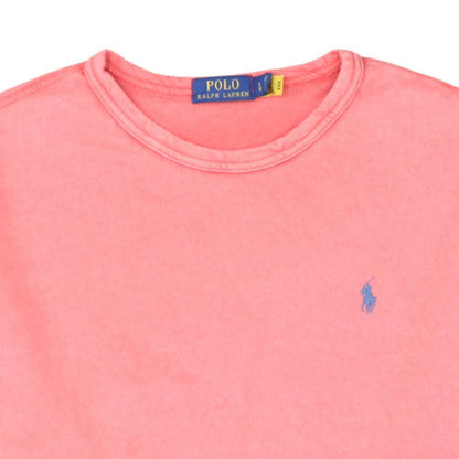 Polo Ralph Lauren Women Pink Cotton Crew Neck Sweatshirt L
