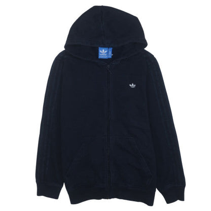 Adidas Mens Black Full Zip Hoodie 2XL Logo Cotton Blend Casual