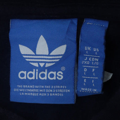 Adidas Mens Black Full Zip Hoodie 2XL Logo Cotton Blend Casual