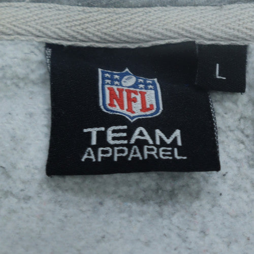 NFL Team Apparel Men Grey Pullover Hoodie L Sports Fleece