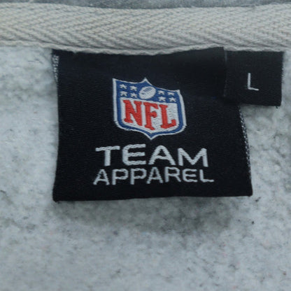 NFL Team Apparel Men Grey Pullover Hoodie L Sports Fleece