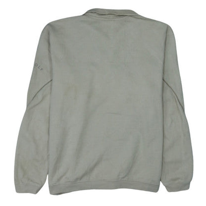 Nike Men Beige 1/4 Zip Pullover Sweatshirt M Fleece Casual