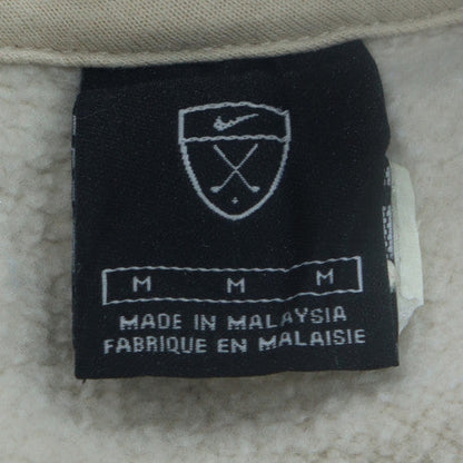 Nike Men Beige 1/4 Zip Pullover Sweatshirt M Fleece Casual