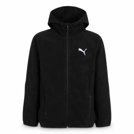 Front view of Puma boys’ black full zip hoodie 13-14 years fleece athletic sweatshirt
