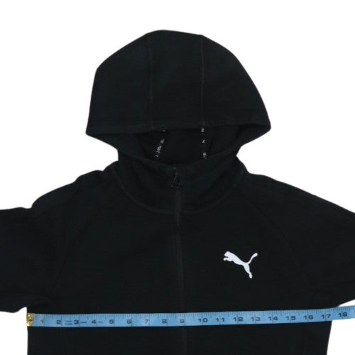 Puma Boys Black Full Zip Hoodie 13-14 Years Fleece Athletic Sweatshirt