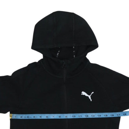 Puma Boys Black Full Zip Hoodie 13-14 Years Fleece Athletic Sweatshirt