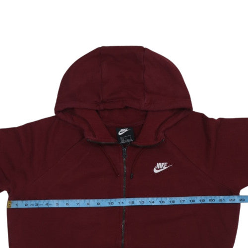 Nike Women’s Burgundy Full Zip Hoodie Size L Cotton Blend