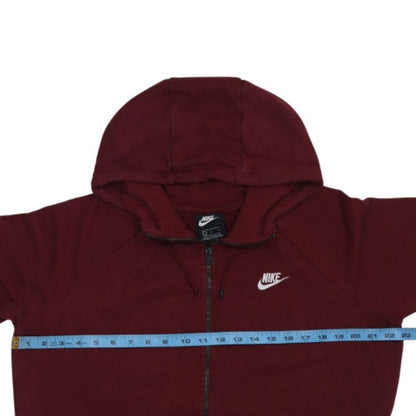 Nike Women’s Burgundy Full Zip Hoodie Size L Cotton Blend