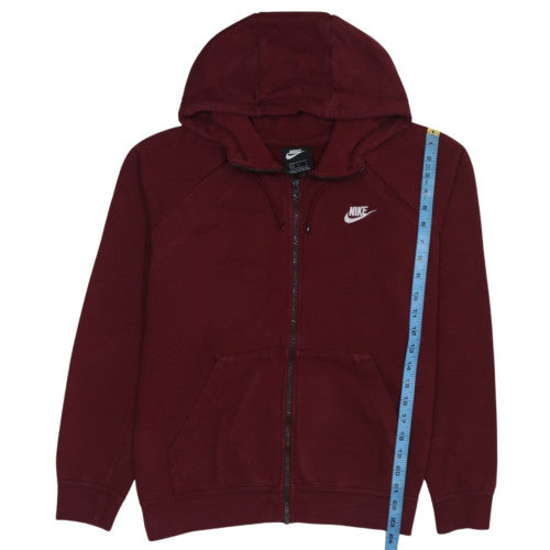 Nike Women’s Burgundy Full Zip Hoodie Size L Cotton Blend