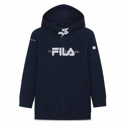 Fila Women’s Navy Blue Pullover Hoodie L Cotton Blend Logo