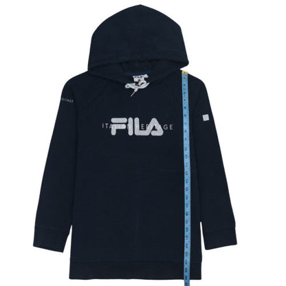 Fila Women’s Navy Blue Pullover Hoodie L Cotton Blend Logo