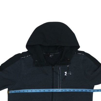 Under Armour Mens Black Full Zip Hoodie Size M Loose Fit Sportswear