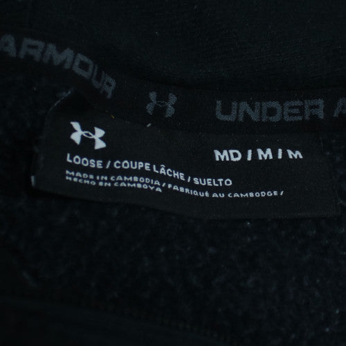 Under Armour Mens Black Full Zip Hoodie Size M Loose Fit Sportswear